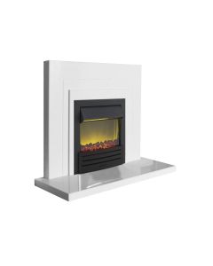 Fireplaces 4 Life Belair 48'' White Marble Fireplace Suite