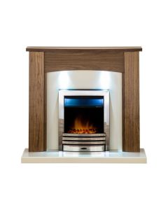Fireplaces 4 Life Stanford 48'' Oak Veneer Eclipse Electric Fireplace Suite