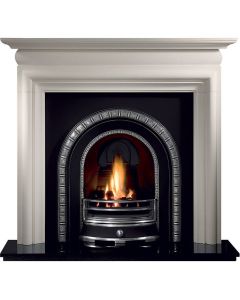 Gallery Asquith Limestone Fireplace with Henley Cast Iron Arch