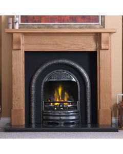Gallery Bedford Wood Fireplace Includes Prince Cast Iron Tiled Insert