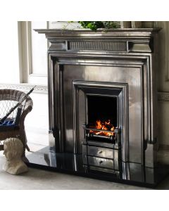 Carron Belgrave 54" Cast Iron FIreplace With Royal Cast Iron Insert Full Polished Room