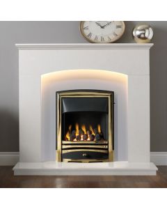 Gallery Cartmel 48" Arctic Marble Fireplace Suite