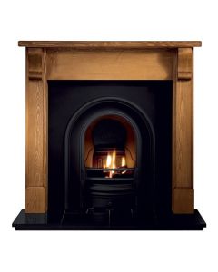 Gallery Bedford Wood Fireplace with Coronet Cast Iron Arch