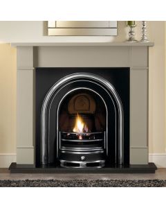 Gallery Forano 51'' Chatsworth Grey Pine Fireplace with Jubilee Cast Iron Arch