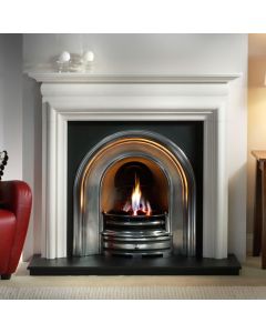 Gallery Asquith Limestone Fireplace Includes Crown Cast Iron Arch 1