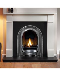 Gallery Brompton Limestone Fireplace with Coronet Cast iron Arch