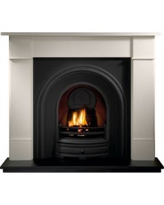 Gallery Brompton Limestone Fireplace Suite with Crown Cast Iron Arch