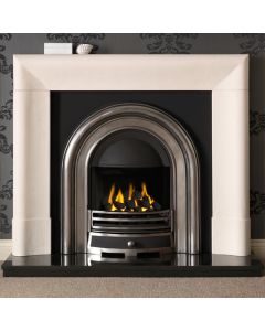 Gallery Delection Limestone Fireplace with Jubilee Cast Iron Arch