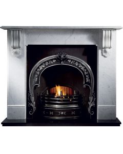 Gallery Kingston 63'' Marble Fireplace With Fitzwilliam Cast Iron Arch