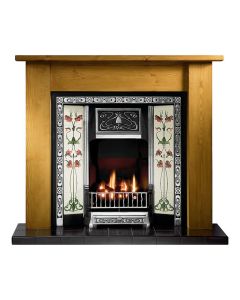 Gallery Lincoln 54'' Wood Fireplace With Northmoor Cast Iron Arch