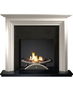 Gallery Modena Limestone Fireplace Includes Optional Nexus Fire Basket