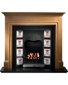 Gallery Grand Corbel Pine Fireplace Includes Princes Cast Iron Tiled Insert