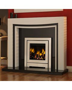 GB Mantels Chelmsford Tudor Oak/Black Oak Fireplace Suite
