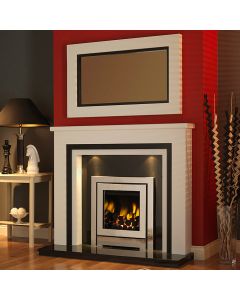 GB Mantels Earlsdon Tudor Oak/Black Oak Fireplace Suite