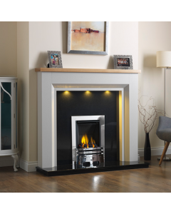 GB Mantels Ilford Mist &Clear Oak Fireplace