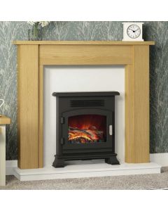 Be Modern Hainsworth 44" Natural Oak Veneer Fireplace Suite
