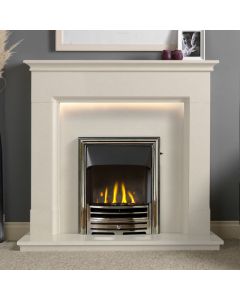 Gallery Langdon 48" Arctic White Marble Fireplace Suite