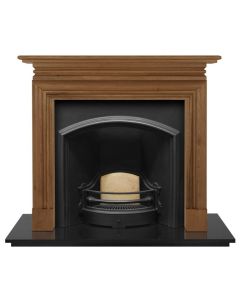 Carron London Plate Cast Iron Arched Insert (Wide), Black