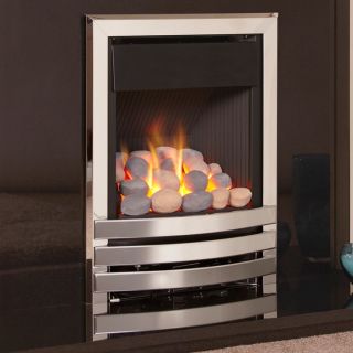 Flavel Linear Plus Polished Silver Gas Fire