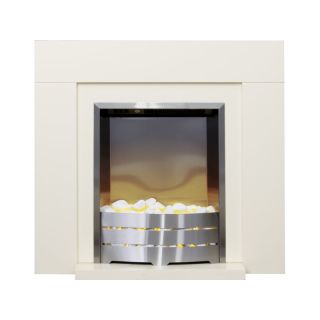 Fireplaces 4 Life Albany Cream 30'' Electric Fireplace Suite