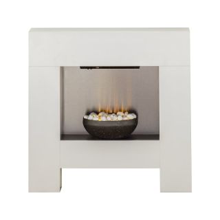 Fireplaces 4 Life Cubist White 48'' Electric Fireplace Suite