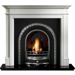 Gallery Bartello Limestone Fireplace Includes Henley Cast Iron Arch