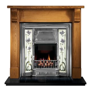 Gallery Bedford Wood Fireplace Includes Sovereign Cast Iron Tiled Insert