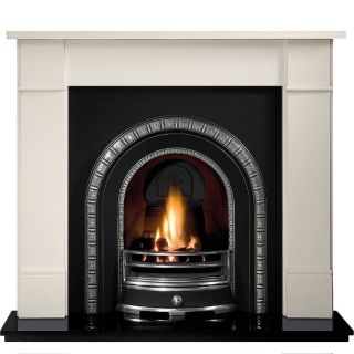 Gallery Brompton Limestone Fireplace Includes Henley Cast Iron Arch