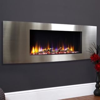 Celsi Ultiflame VR Vichy Inset Wall Mounted Electric Fire Satin Silver 