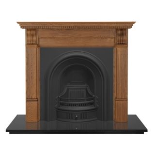 Carron 55'' Pine Corbel Fireplace with Coleby Cast Iron Arch