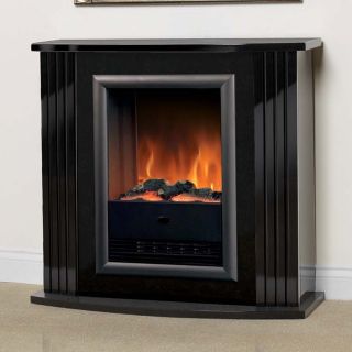 Dimplex Mozart Gloss Black OptiflameÂ® Electric Fireplace Suite