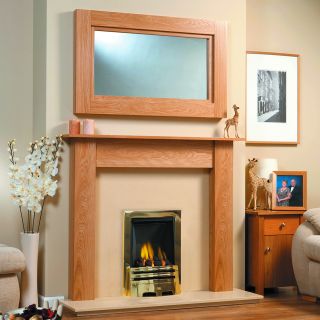 GB Mantels Durham Oak Fireplace Suite