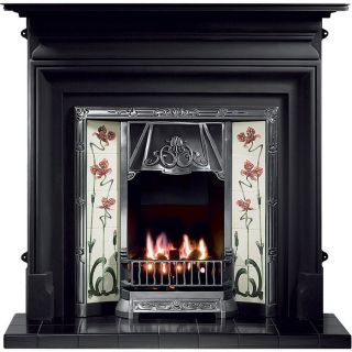 Gallery Palmerston 54'' Cast Iron Fireplace and Toulouse Cast Iron Tiled Insert