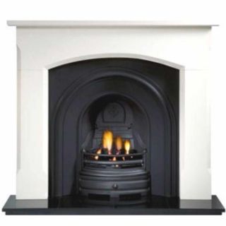 Gallery Woburn Limestone Fireplace Includes Crown Cast Iron Arch