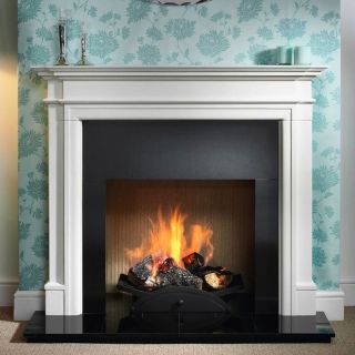Gallery Bartello Limestone Fireplace Includes Swans Nest Fire Basket