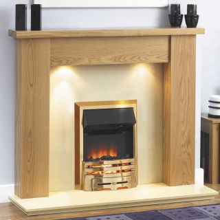 GB Mantels Bromley Clear Oak Fireplace Suite