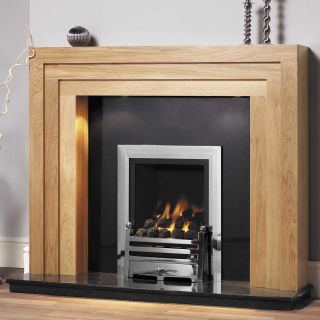 GB Mantels Camberley Clear Oak Fireplace Suite