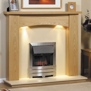 GB Mantels Didsbury Clear Oak Fireplace Suite