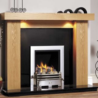 GB Mantels Kensington Clear Oak Fireplace Suite