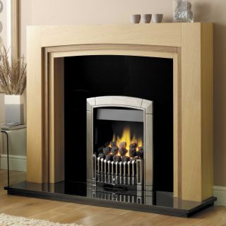 GB Mantels Romford Clear Oak/American Walnut Fireplace Suite
