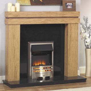 GB Mantels Ross Clear Oak/American Walnut Fireplace Suite