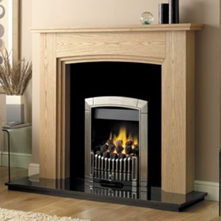 GB Mantels Upminster Oiled Oak Fireplace Suite