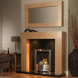 GB Mantels Windsor Clear Oak Fireplace Suite