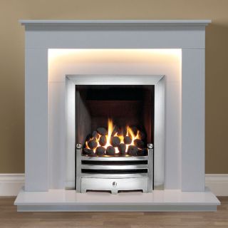 Gallery Riverslea 48" Arctic White Marble Fireplace