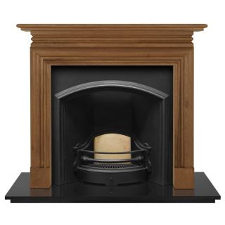 Carron London Plate Cast Iron Arched Insert (Wide), Black