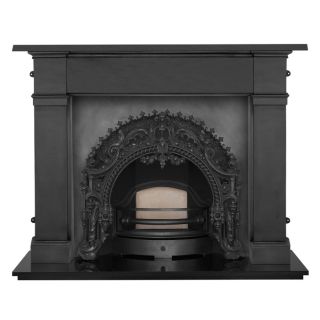 Carron Somerset 59" Cast Iron FIreplace With Rococo Cast Iron Arch