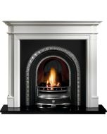Gallery Bartello Limestone Fireplace with Henley Cast Iron Arch