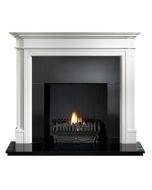 Gallery Bartello Limestone Fireplace with Valencia Fire Basket