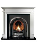 Gallery Bartello Limestone Fireplace with Jubilee Cast Iron Arch