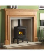 Gallery Howard 54'' Oak Wood Fireplace with Toulouse Cast Iron Insert